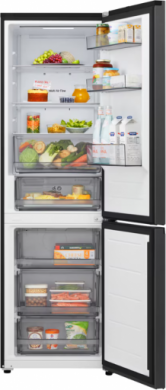 LG LG Refrigerator | GBBSJ10EEP | Energy efficiency class E | Free standing | Combi | Height 186 cm | No Frost system | Fridge net capacity 220 L | Freezer net capacity 113 L | Display | 35 dB | Essence Matte Black GBBSJ10EEP