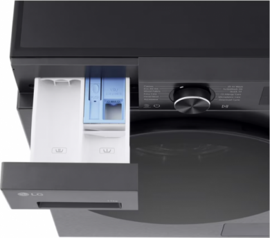 LG LG Washing machine | F4X5011TBB | Energy efficiency class A | Front loading | Washing capacity 11 kg | 1400 RPM | Depth 57 cm | Width 60 cm | Display | LED | Steam function | Direct drive | Wi-Fi | Matte Black F4X5011TBB