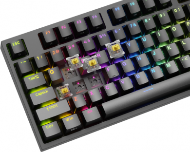 Genesis Genesis | THOR 404 TKL | Mechanical Gaming Keyboard | Wired | US | RGB | Black | USB-A | Gateron Yellow Pro NKG-2069