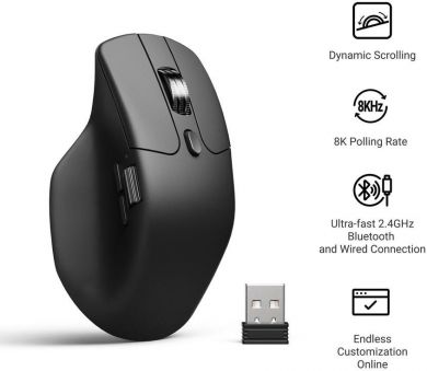 Keychron MOUSE USB OPTICAL WRL M6/BLACK M6S-A23 KEYCHRON M6S-A23 | Elektrika.lv