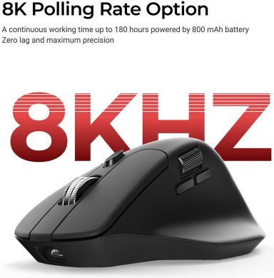 Keychron MOUSE USB OPTICAL WRL M6/BLACK M6S-A23 KEYCHRON M6S-A23 | Elektrika.lv