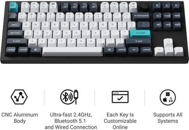 Keychron KEYBOARD WRL Q3 MAX RGB/CARBON BLACK Q3M-M4 KEYCHRON Q3M-M4 | Elektrika.lv