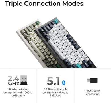 Keychron KEYBOARD WRL Q3 MAX RGB/CARBON BLACK Q3M-M4 KEYCHRON Q3M-M4 | Elektrika.lv