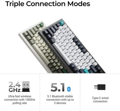 Keychron KEYBOARD WRL Q1 MAX RGB/CARBON BLACK Q1M-M4 KEYCHRON Q1M-M4 | Elektrika.lv