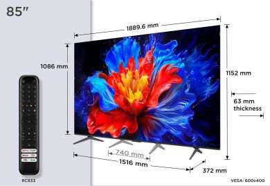 TCL TV Set TCL 85 " 4K Ultra HD 3840 x 2160 pixels Flat 16:9 QLED 85P89K 85P89K | Elektrika.lv