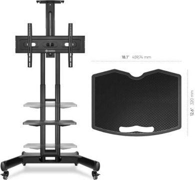  TV SET ACC SHELF MOBILE STAND/BLACK APT1551-B ONKRON APT1551-B | Elektrika.lv