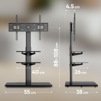  TV SET ACC FLOOR STAND /32-65"/BLACK TS5550-B ONKRON TS5550-B | Elektrika.lv
