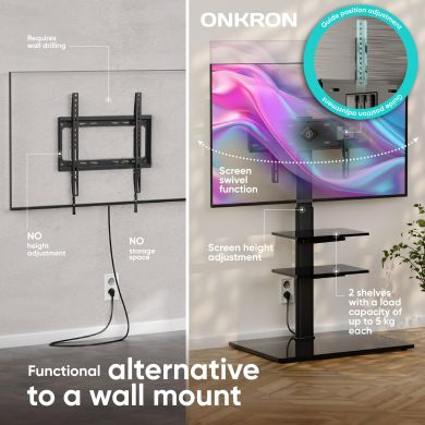  TV SET ACC FLOOR STAND /32-65"/BLACK TS5550-B ONKRON TS5550-B | Elektrika.lv