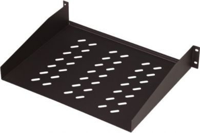 Digitus  Digitus | Fixed Shelf for Racks | DN-19 TRAY-2-55-SW | Black | The shelves for fixed mounting can be installed easy on the two front 483 mm (19&ldquo;) profile rails of your 483 mm (19&ldquo;) network- or server cabinet. Due to their stable, perforated steel she DN-19 TRAY-2-55-SW