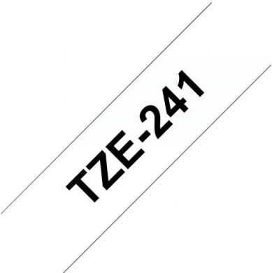 brother Brother | TZ-241 Laminated Tape | Black on White | TZe | 8 m | 1.8 cm TZE241