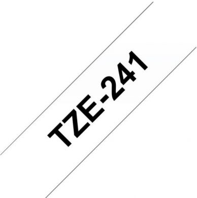 brother Brother | TZ-241 Laminated Tape | Black on White | TZe | 8 m | 1.8 cm TZE241