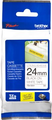 brother Brother | TZe-S251 Strong Adhesive Laminated Tape | Black on White | TZe | 8 m | 2.4 cm TZES251