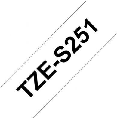brother Brother | TZe-S251 Strong Adhesive Laminated Tape | Black on White | TZe | 8 m | 2.4 cm TZES251
