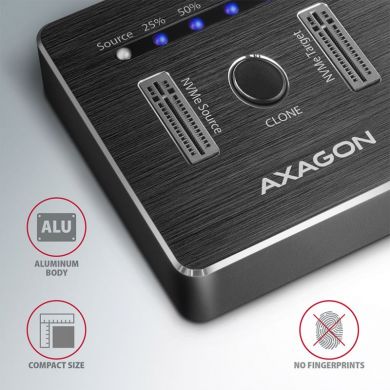 AXAGON AXAGON | USB-C 3.2 Gen2 - 2x NVMe CLONE DUAL SDD Dock Station | ADSA-M2C ADSA-M2C