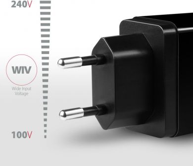 AXAGON AXAGON Dual wallcharger 240V/2x USB port QC3.0/AFC/FCP and 5V-1.2A, 24W | ACU-QS24 ACU-QS24