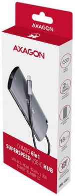 AXAGON AXAGON SuperSpeed USB-C Combo 6in1 Hub | HMC-6M2 HMC-6M2