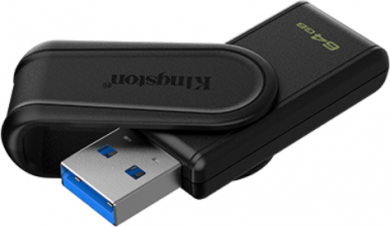 Kingston Kingston USB Flash Drive | DataTraveler Exodia S | 64 GB | USB 3.2 Gen 1 | Black DTXS/64GB