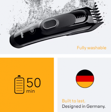 Braun Braun Hair Clipper | HC5510 Series 5 | Cordless | Number of length steps 9 | Black HC5510