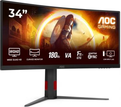 AOC AOC | CU34G4 | 34 " | Fast VA | UWQHD | 21:9 | 180 Hz | 1 ms | 3440 x 1440 pixels | 300 cd/m&sup2; | HDMI ports quantity 2 | Black CU34G4