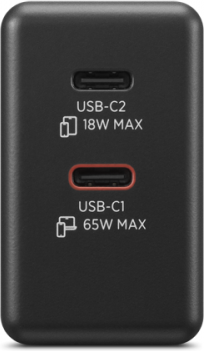 Lenovo Lenovo Dual USB-C 65W GaN Charger | USB-C | 65 W | Charger G0A6065BEU