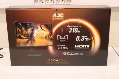 AOC SALE OUT. AOC 25G4SXU 24,5&ldquo; 1920x1080/16:9/400 cd/m&sup2;/1 ms/HDMI, DisplayPort, Headphone out | AOC SALE OUT. | 25G4SXU | 24.5 " | IPS | FHD | 310 Hz | 1 ms | 1920 x 1080 pixels | 400 cd/m&sup2; | HDMI ports quantity 2 | Black | Warranty 36 month(s) | DAMAGE 25G4SXUSO