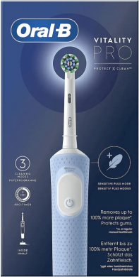 Oral-B Oral-B | Electric Toothbrush | Vitality Pro | Rechargeable | For adults | Number of brush heads included 1 | Number of teeth brushing modes 3 | Blue VITALITY PRO BLUE