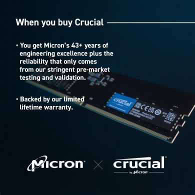 Crucial MEMORY DIMM 32GB DDR5-5600/KIT2 CT2K16G56C46U5 CRUCIAL CT2K16G56C46U5 | Elektrika.lv