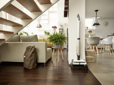 KARCHER Vacuum Cleaner KARCHER Dry&wet Electric broom White/Black/Yellow Bagless Battery  4.3 kg 1.055-701.0 1.055-701.0 | Elektrika.lv