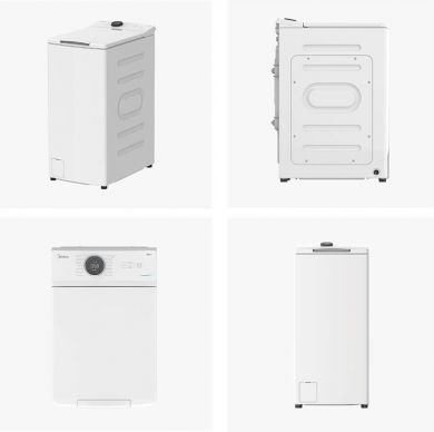 Midea Midea Washing Machine | MF100T60B/W-HR | Energy efficiency class A | Top loading | Washing capacity 6 kg | 1200 RPM | Depth 61 cm | Width 40 cm | Display | LED | Steam function | White MF100T60B/W