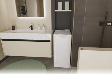 Candy Candy Washing Machine | TCA284TM5-S | Energy efficiency class A | Top loading | Washing capacity 8 kg | 1200 RPM | Depth 60 cm | Width 41 cm | Display | Digit | White TCA284TM5-S