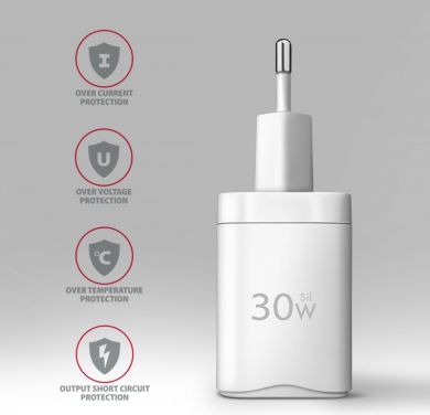 AXAGON AXAGON Sil wallcharger 1x port USB-C, PD3.0 /PPS/QC4+/SFC/AFC/Apple, 30w | ACU-PD30W ACU-PD30W
