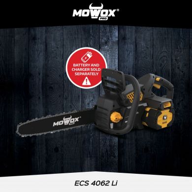  MoWox | Excel Series Hand Held Battery Chain Saw With Toolless Saw Chain Tension System (Without Battery and Charger) | ECS 4062 Li | 62 V | Lithium-ion technology ECS 4062 LI