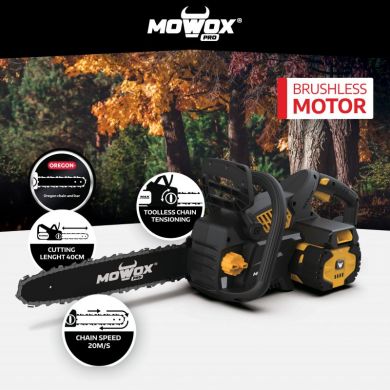  MoWox | Excel Series Hand Held Battery Chain Saw With Toolless Saw Chain Tension System (Without Battery and Charger) | ECS 4062 Li | 62 V | Lithium-ion technology ECS 4062 LI