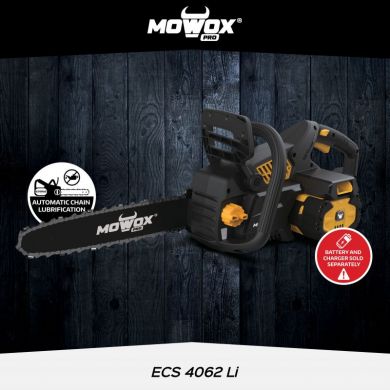  MoWox | Excel Series Hand Held Battery Chain Saw With Toolless Saw Chain Tension System (Without Battery and Charger) | ECS 4062 Li | 62 V | Lithium-ion technology ECS 4062 LI