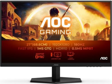 AOC AOC | 27G42E | 27 " | IPS | FHD | 16:9 | 180 Hz | 1 ms | 1920 x 1080 pixels | 300 cd/m&sup2; | HDMI ports quantity 1 | Black 27G42E