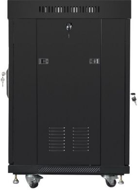 Lanberg Lanberg | Rack cabinet 19" free-standing 15U/600x600 (flat pack) with glass door, LCD | FF01-6615-12BL | Black FF01-6615-12BL
