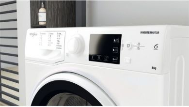 Whirlpool Whirlpool Washing machine | WRBSB 6249 W EU | Energy efficiency class C | Front loading | Washing capacity 6 kg | 1200 RPM | Depth 43 cm | Width 60 cm | LED | White WRBSB 6249 W EU
