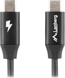 Lanberg Lanberg USB-C 2.0 Cable, Quick Charge 4.0 | CA-CMCM-40CU-0018-BK | USB Type-C to USB Type-C | 1.8 m CA-CMCM-40CU-0018-BK