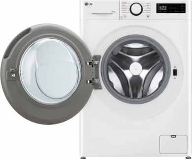 LG LG Washing machine with dryer | F2DR508S1W | Energy efficiency class A-10%/E | Front loading | Washing capacity 8 kg | 1200 RPM | Depth 48 cm | Width 60 cm | Display | LED | Drying system | Drying capacity 5 kg | Steam function | White F2DR508S1W
