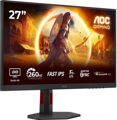 AOC AOC | Q27G4ZR | 27 " | Fast IPS | QHD | 16:9 | 240 Hz | 1 ms | 2560 x 1440 pixels | 400 cd/m&sup2; | HDMI ports quantity 2 | Black Q27G4ZR