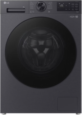 LG LG Washing machine | F2X50S9TBB | Energy efficiency class A | Front loading | Washing capacity 9 kg | 1200 RPM | Depth 48 cm | Width 60 cm | Display | LED | Steam function | Direct drive | Wi-Fi | Matte Black F2X50S9TBB