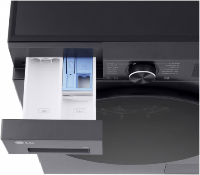LG LG Washing machine | F2X50S9TBB | Energy efficiency class A | Front loading | Washing capacity 9 kg | 1200 RPM | Depth 48 cm | Width 60 cm | Display | LED | Steam function | Direct drive | Wi-Fi | Matte Black F2X50S9TBB
