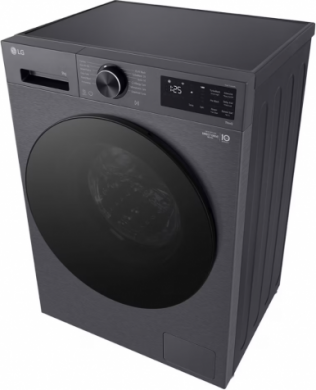 LG LG Washing machine | F2X50S9TBB | Energy efficiency class A | Front loading | Washing capacity 9 kg | 1200 RPM | Depth 48 cm | Width 60 cm | Display | LED | Steam function | Direct drive | Wi-Fi | Matte Black F2X50S9TBB