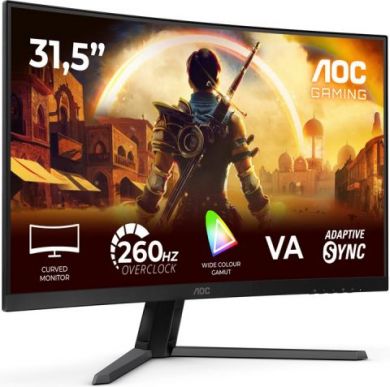 AOC AOC C32G42ZE | 31.5 " | VA | FHD | 16:9 | 260 Hz | 4 ms | 1920 x 1080 pixels | 300 cd/m&sup2; | HDMI ports quantity 1 | Black C32G42ZE