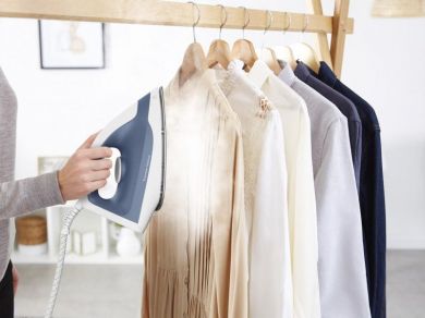 Tefal TEFAL Steam generator iron | FV2C41E0 Express Optimal | 2400 W | 1.2 L | 5 bar | Auto power off | Vertical steam function | Calc-clean function | Blue/White SV4110E0