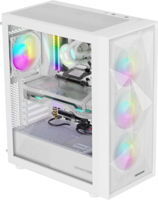 Genesis Genesis Gaming PC Case | Diaxid 605 ARGB | White | Midi Tower NPC-2173