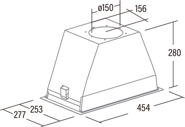 CATA CATA | Hood | GT-PLUS 45 BK /M | Canopy | Energy efficiency class C | Width 60 cm | 645 m&sup3;/h | Mechanical control | LED | Black 02030408