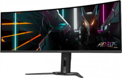 Gigabyte Gigabyte | CO49DQ | 49 " | OLED | DQHD | 32:9 | 144 Hz | 3 ms | 5120 x 1440 pixels | 250 cd/m&sup2; | HDMI ports quantity 	 2 x HDMI 2.1 | Black | Warranty 36 month(s) AORUS CO49DQ EK1
