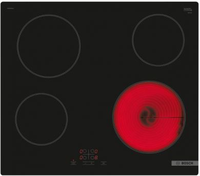 BOSCH Bosch Hob | PKE61RBA2E | Electric | Number of burners/cooking zones 4 | Touch | Timer | Black PKE61RBA2E