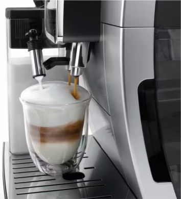 Delonghi Delonghi | Coffee Maker | Dinamica Plus ECAM380.85.SB | Pump pressure 15 bar | Built-in milk frother | Automatic | 1450 W | Stainless Steel/Black ECAM380.85.SB